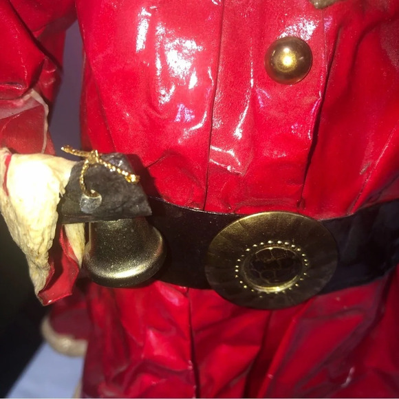 Vintage Paper Mache Santa Sack Bell Wooden Base 14.5” Tall - Picture 4 of 14